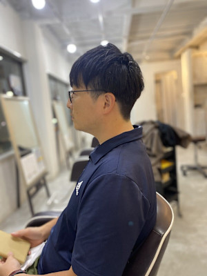 MEN'S HAIR束感ショート波巻きハイライトカルマパーマ