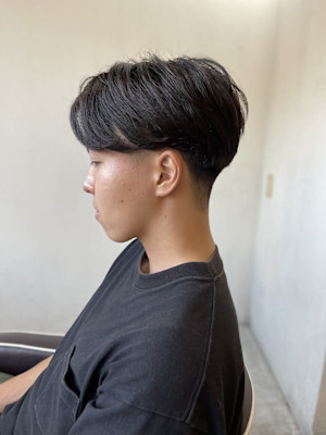 MEN’S HAIR マッシュパーマアッシュブラックカルマパ
