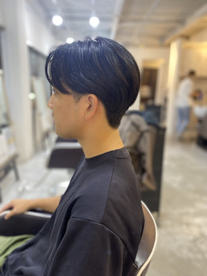 MEN’S HAIR マッシュパーマアッシュブラックカルマパ