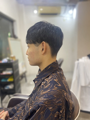 MEN’S HAIR マッシュパーマアッシュブラックカルマパ