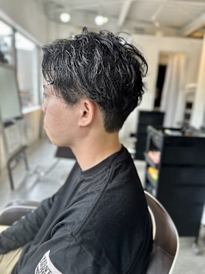MEN’S HAIR マッシュパーマアッシュブラックカルマパ