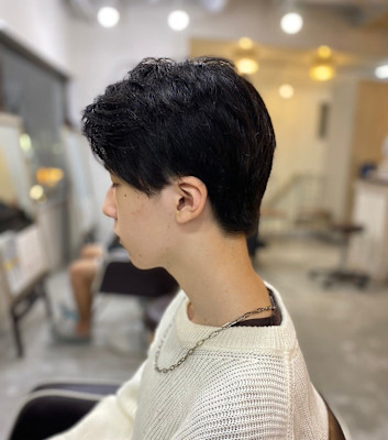MEN’S HAIR マッシュパーマアッシュブラックカルマパ