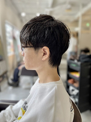 MEN’S HAIR マッシュパーマアッシュブラックカルマパ