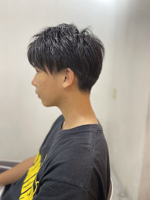 MEN’S HAIR マッシュパーマアッシュブラックカルマパ