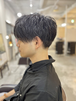 MEN’SHAIRアッシュブラックマッシュパーマ