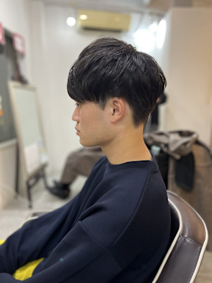 MEN’S HAIR マッシュパーマアッシュブラックカルマパ