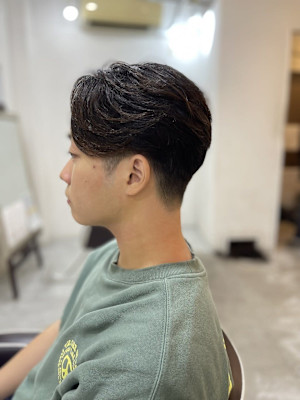 MEN’S HAIR マッシュパーマアッシュブラックカルマパ