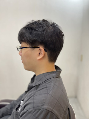 MEN’S HAIR マッシュパーマアッシュブラックカルマパ