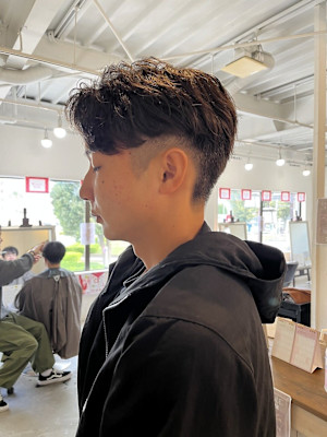 MEN’S HAIR マッシュパーマアッシュブラックカルマパ