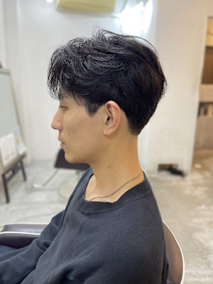 MEN’S HAIR マッシュパーマアッシュブラックカルマパ
