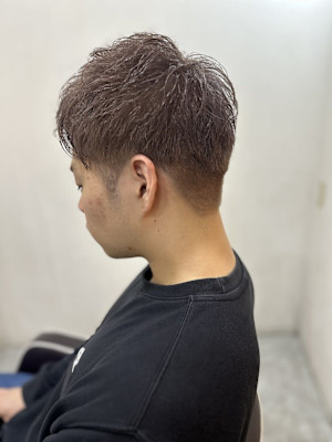 MEN’S HAIR マッシュパーマアッシュブラックカルマパ