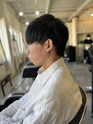 MEN'S HAIRマッシュパーマアッシュブラックウルフ