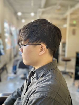 MEN’SHAIRマッシュパーマアッシュブラック