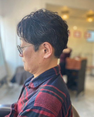 MEN'S HAIRマッシュパーマアッシュブラック