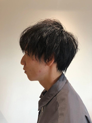 MEN'S HAIRマッシュパーマアッシュブラック