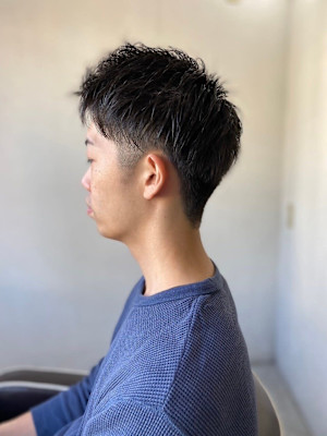 MEN'SHAIRマッシュパーマアッシュブラック
