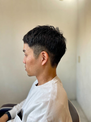 MEN’S HAIR マッシュパーマアッシュブラックカルマパ