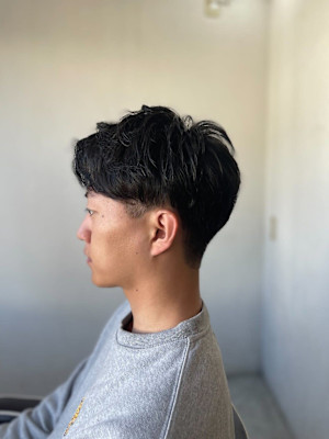 MEN’S HAIR マッシュパーマアッシュブラックカルマパ
