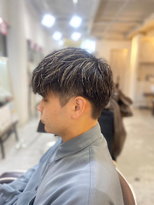 MEN’S HAIR マッシュパーマアッシュブラックカルマパ