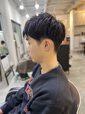 MEN'S HAIRマッシュパーマアッシュブラック