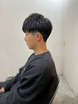 MEN'S HAIRマッシュパーマアッシュブラック