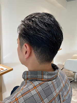 MEN’S HAREマッシュパーマアッシュブラック
