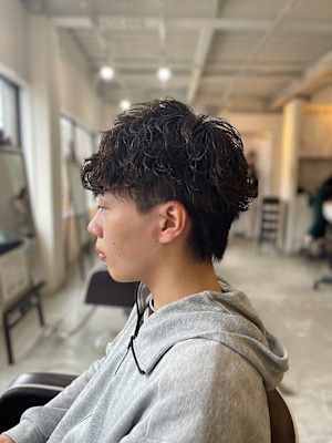 MEN’SHAIR波巻きマッシュパーマウルフ