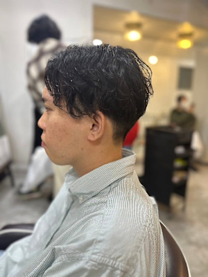 MEN'SHAIR マッシュパーマウルフアッシュブラック