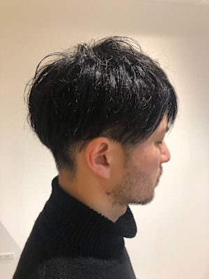 MEN’S HAIR マッシュパーマアッシュブラックカルマパ