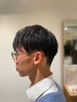MEN’SHAIRアッシュブラックマッシュパーマ