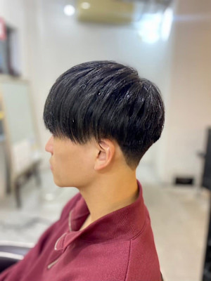 MEN'SHAIRマッシュパーマアッシュブラック