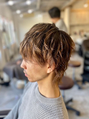 MEN’S HAIR マッシュパーマアッシュブラックカルマパ