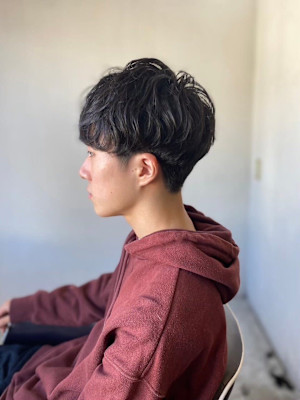 MEN’S HARE アッシュブラックマッシュパーマ