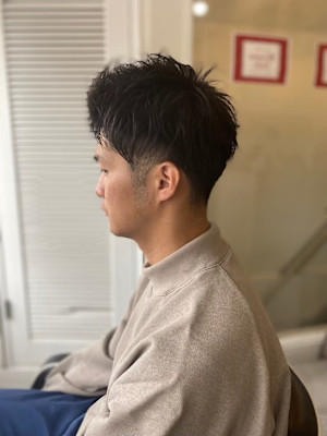 MEN'S HAIRマッシュパーマアッシュブラック