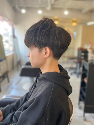 MEN’SHAIRアッシュブラックマッシュパーマ