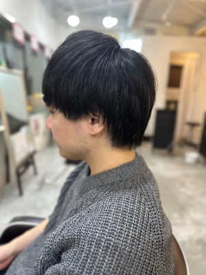 MEN’S HARE アッシュブラックマッシュパーマ