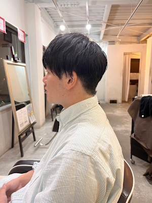 MEN’SHAIRアッシュブラックマッシュパーマ