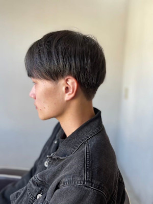 MEN'S HAIRアッシュブラックマッシュショート