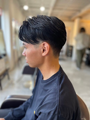 MEN'S HAIRアッシュブラックマッシュショート