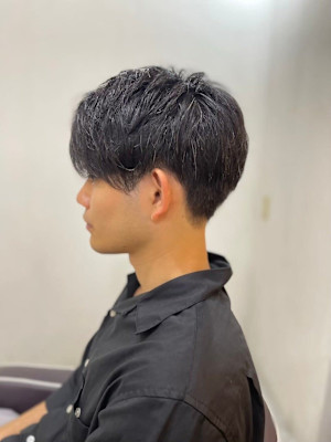 MEN'S HAIRアッシュブラックマッシュショート