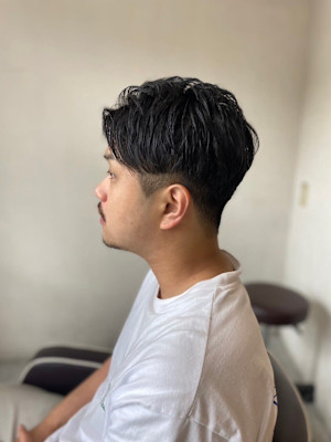 MEN’S HAIR マッシュパーマアッシュブラック