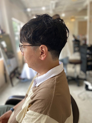 MEN’S HAIR カルマパーマのアッシュブラック