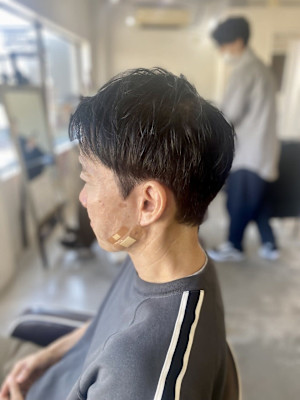 MEN’S HAIR マッシュパーマアッシュブラックカルマパ