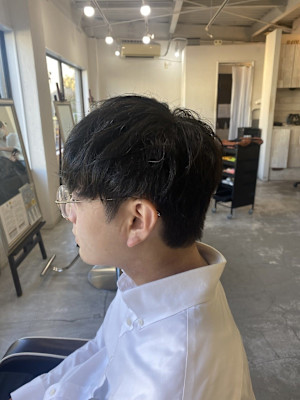 MEN’S HAIR アッシュブラックマッシュパーマウルフ