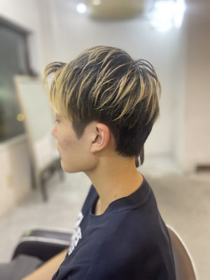 MEN’S HAIR マッシュパーマアッシュブラックカルマパ