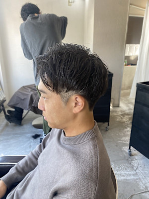 MEN’S HAIR マッシュパーマアッシュブラックカルマパ
