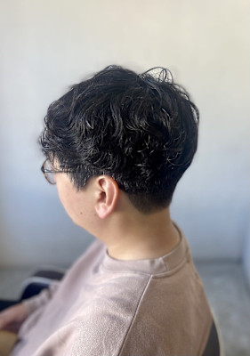 MEN’S HAIR マッシュパーマアッシュブラックカルマパ