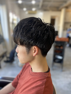 MEN’S HAIR マッシュパーマアッシュブラックカルマパ