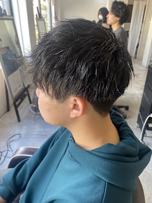 MEN’S HAIR マッシュパーマアッシュブラックカルマパ
