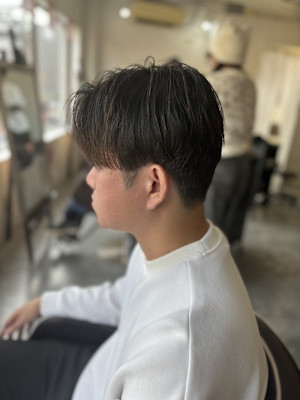 MEN’S HAIR マッシュパーマアッシュブラックカルマパ